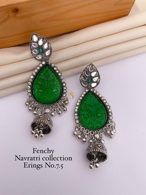 5 Fancy Designer Navratri Special Earring Kansar Jummar Wholesale Price In Surat	